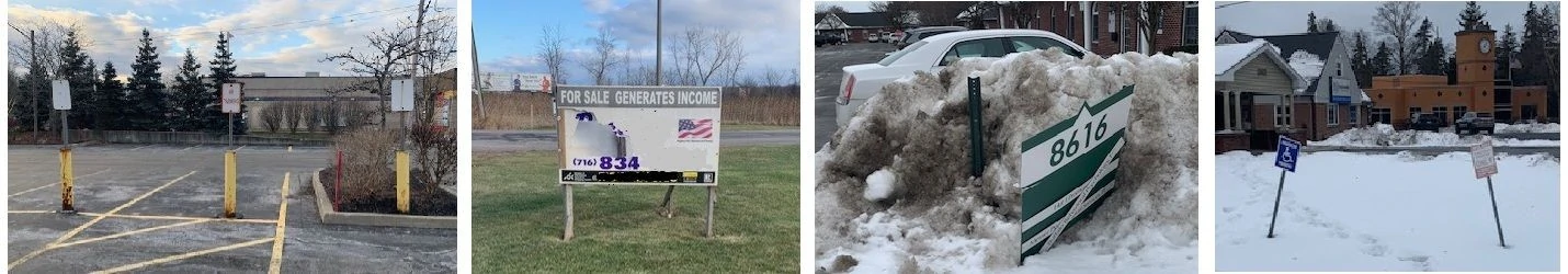 Business Signs Needing Repair Parking Lot, Property, Real Estate, Business Signage Needing Repair, Replacement, Removal, or Restoration Services
