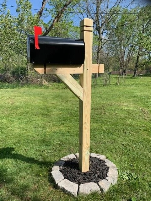 Pressure-Treated Mailbox Post & Mailbox System for Buffalo NY Weather Durable pressure-treated 4” x 4” mailbox post designed for Western New York weather with long-lasting construction.